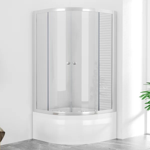 POINT SAP 100x80 Clear Asymetrický sprchový kout s vysokou vaničkou, pravé provedení