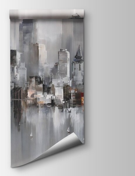 Fototapeta Malba města, Fototapeta s panoramatem města, Populární fototapety, u58749 - Tapeko.co.cz