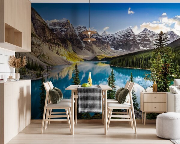 Fototapeta Jezero obklopené stromy a horami, Designové fototapety na zeď, Populární fototapety, u58602 - Tapeko.co.cz