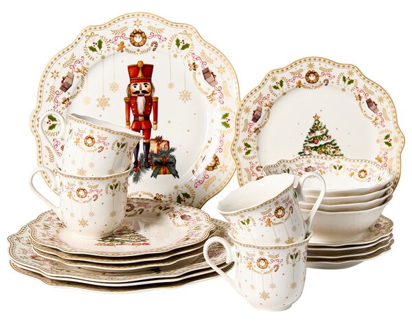 Sada 20 kusů nádobí CARDAMOM Porcelán Bílá