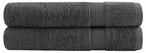 Prémiové saunové osušky SOLUND 2 ks antracitové 80x200 cm 600 g/m² 137168