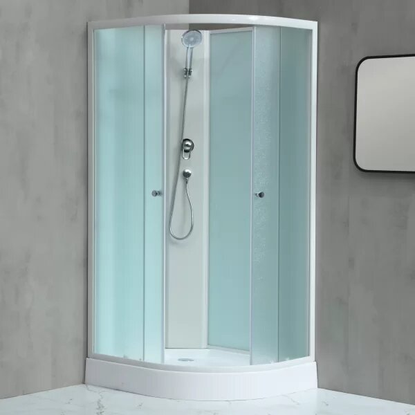 MILD AS-Levý 100x80 WHITE Sprchový box asymetrický s nízkou akrylátovou vaničkou