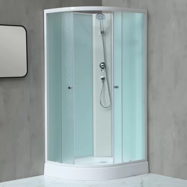 MILD AS-Pravý 100x80 WHITE Sprchový box asymetrický s nízkou akrylátovou vaničkou