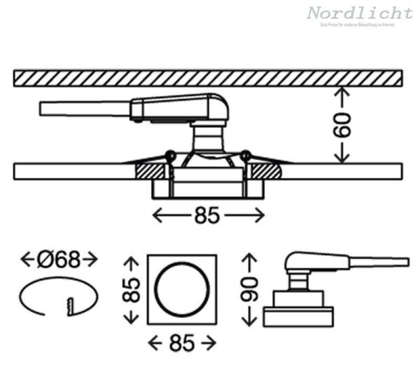 Briloner 7200-016 - LED Koupelnové svítidlo ATTACH 1xGU10/3W/230V