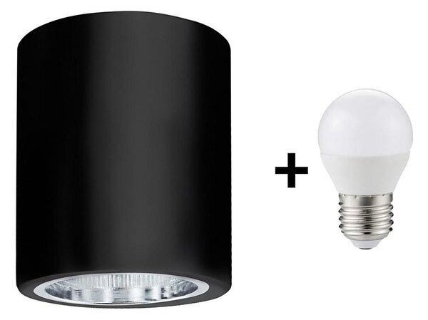 LED Stropní svítidlo JUPITER 1xE27/6W/230V 120x98 mm černá