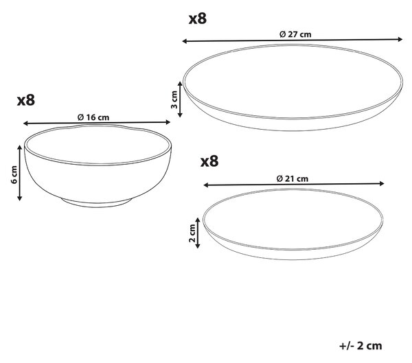 Sada 24 kusů nádobí EPAZOTE Porcelán Bílá