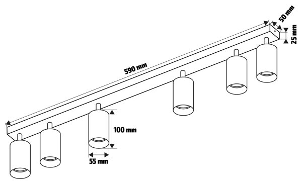 Brilagi - Koupelnové bodové svítidlo SELE 6xGU10/30W/230V IP44 stříbrná