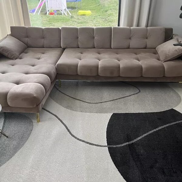 Makro Abra Moderní kusový koberec LUCY NP33B krémový béžový černý Rozměr: 80x150 cm