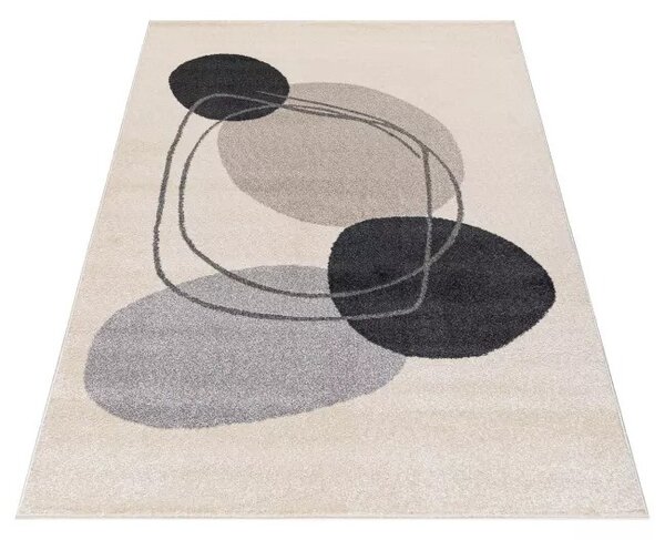 Makro Abra Moderní kusový koberec LUCY NP34B krémový béžový šedý černý Rozměr: 80x150 cm