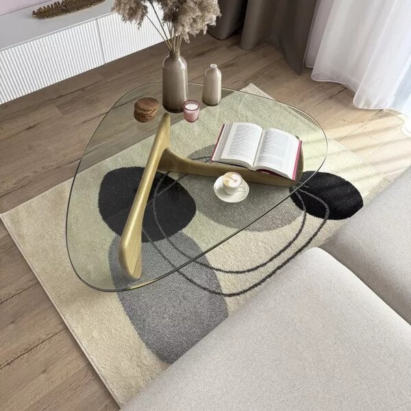 Makro Abra Moderní kusový koberec LUCY NP34B krémový béžový šedý černý Rozměr: 80x150 cm
