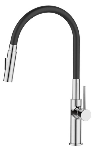 Dřezová baterie SAT se silikonovým ramínkem černá/chrom SATBSD290C2F