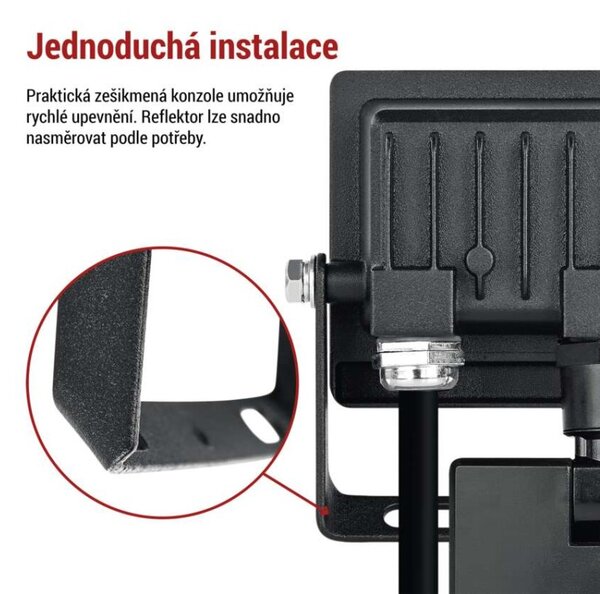 EMOS Lighting LED reflektor TAMBO EVO se senzorem pohybu, 10 W, 1000 lm, IP44, černý