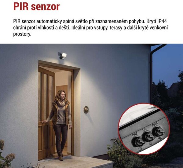 EMOS Lighting LED reflektor TAMBO EVO se senzorem pohybu, 10 W, 1000 lm, IP44, černý