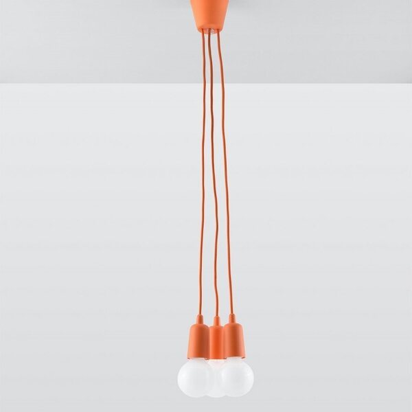 Sollux SL.0585 - Lustr na lanku DIEGO 3xE27/60W/230V oranžová