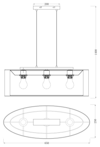 Globo 15190H2 - Lustr na lanku THEO 3xE27/60W/230V