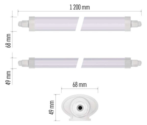 EMOS LED prachotěsné svítidlo DUSTY 36W neutrální bílá, 4680 lm, IP65