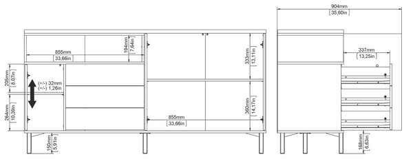 Komoda Roomers 92178 bílá/dub