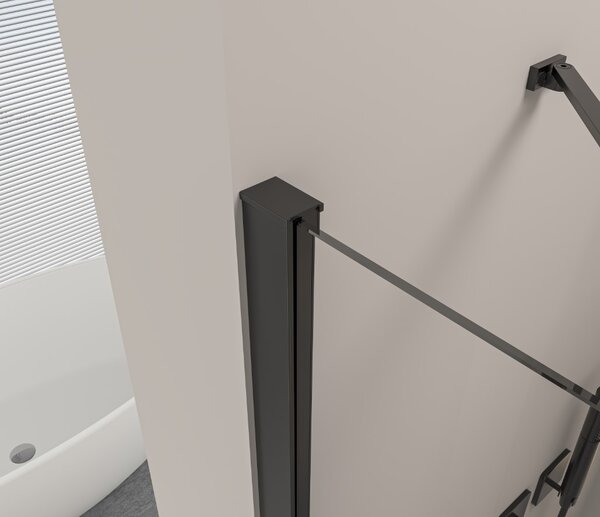 Erga Bern Double, sprchový kout s 2-křídlými dveřmi 70(dveře) x 70(dveře) x 195 cm, 6mm čiré sklo, černý profil, ERG-V02-BERN-D070D070-CL-BK