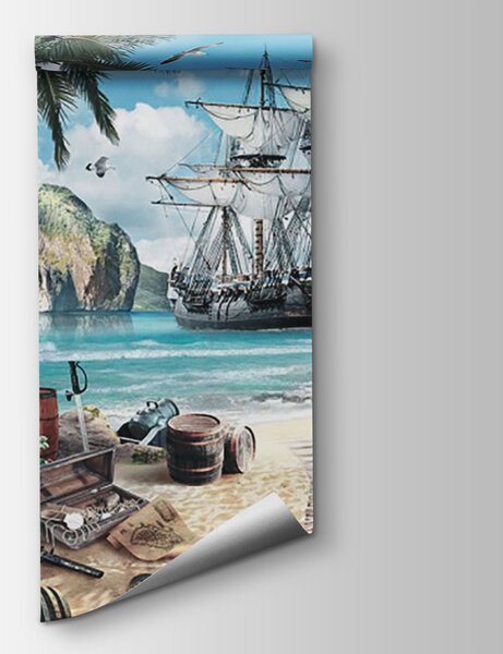 Fototapeta Obraz lodi na pláži, 3D fototapety, Populární fototapety, u59784v2 - Tapeko.co.cz