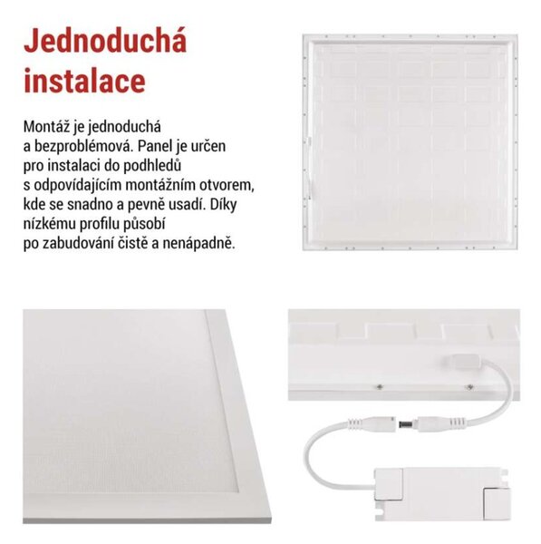 EMOS Lighting LED panel LUXXO backlit 60×60, čtvercový vestavný bílý, 22W neutr. b. UGR