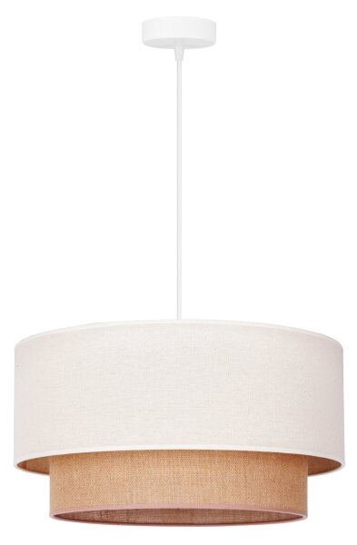 Duolla - Lustr na lanku BOHO 1xE27/40W/230V pr. 45 cm krémová/hnědá