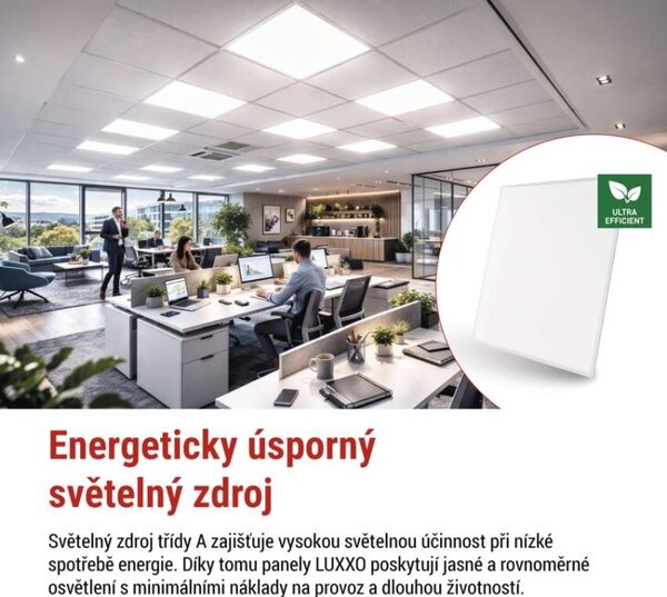 EMOS Lighting LED panel LUXXO backlit 60×60, čtvercový vestavný bílý, 22W neutr. b. UGR