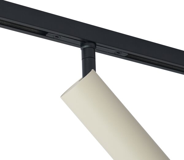 Moderní bodové svítidlo béžové s černou pro 1fázový kolejnicový systém GU10 35mm - Slimline Uzzy