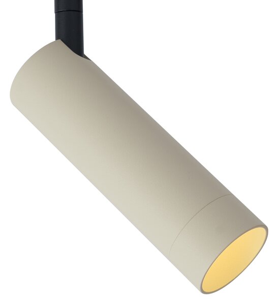 Moderní bodové svítidlo béžové s černou pro 1fázový kolejnicový systém GU10 35mm - Slimline Uzzy