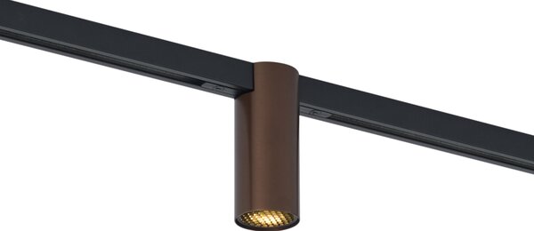 Moderní bodové svítidlo tmavě bronzové pro kolejnicový systém 1fázový GU10 35mm - Slimline Nubee Honey