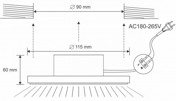 LED Koupelnové podhledové svítidlo LED/10W/230V 4000K bílá IP44