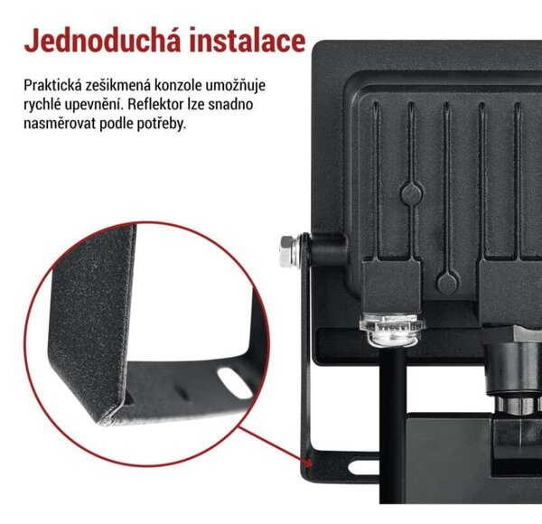 EMOS Lighting LED reflektor TAMBO EVO se senzorem pohybu, 20 W, 2000 lm, IP44, černý