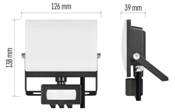 EMOS Lighting LED reflektor TAMBO EVO se senzorem pohybu, 20 W, 2000 lm, IP44, černý