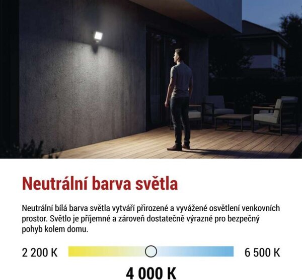 EMOS Lighting LED reflektor TAMBO EVO se senzorem pohybu, 20 W, 2000 lm, IP44, černý