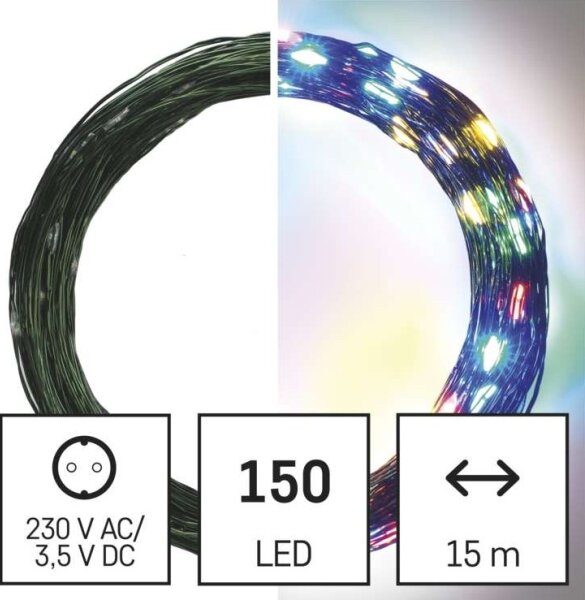 LED venkovní řetěz 150xLED/20m IP44 multicolor