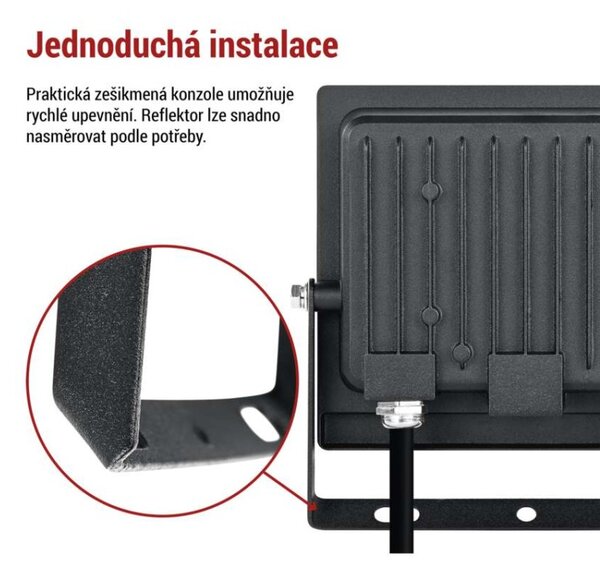 EMOS Lighting LED reflektor TAMBO EVO, 30 W, 3000 lm, IP65, černý