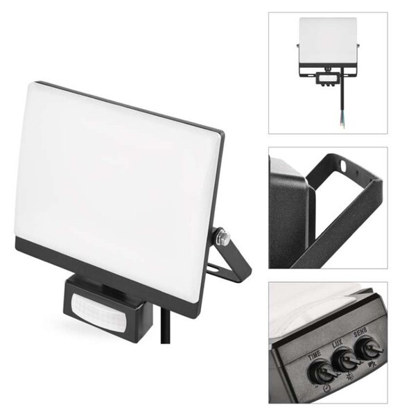 EMOS Lighting LED reflektor TAMBO EVO se senzorem pohybu, 30 W, 3000 lm, IP44, černý