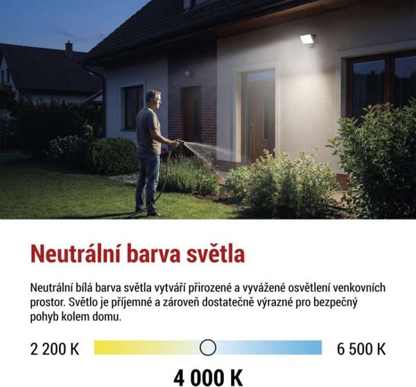 EMOS Lighting LED reflektor TAMBO EVO se senzorem pohybu, 30 W, 3000 lm, IP44, černý