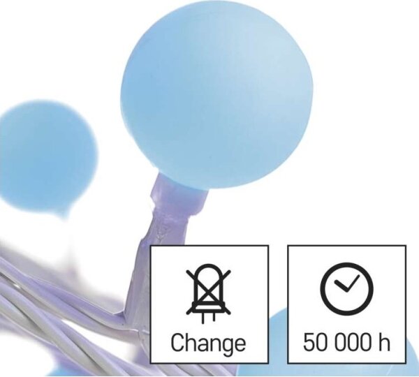 LED venkovní řetěz 40xLED/9m IP44 modrá
