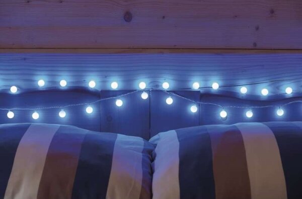 LED venkovní řetěz 40xLED/9m IP44 modrá