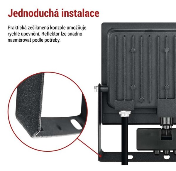 EMOS Lighting LED reflektor TAMBO EVO se senzorem pohybu, 50 W, 5000 lm, IP44, černý