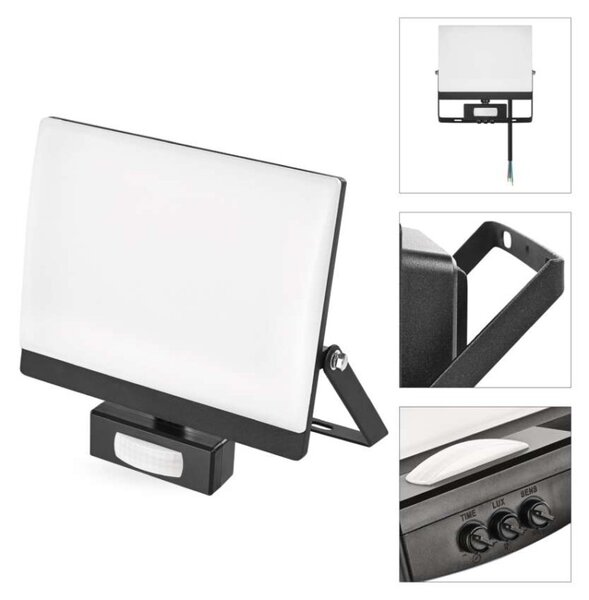 EMOS Lighting LED reflektor TAMBO EVO se senzorem pohybu, 50 W, 5000 lm, IP44, černý