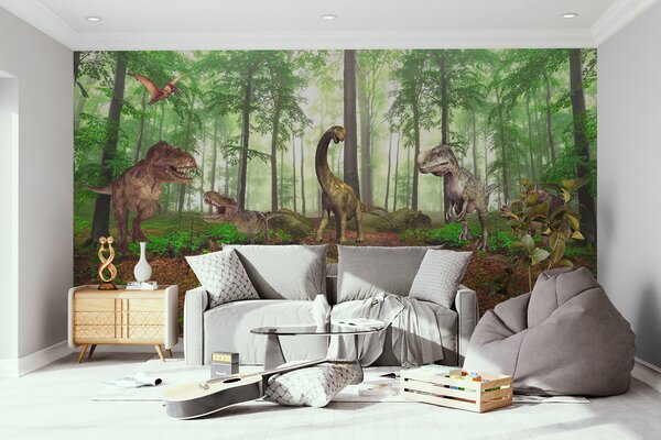 Fototapeta Skupina dinosaurů v lese, Dětské fototapety, Populární fototapety, u60039 - Tapeko.co.cz