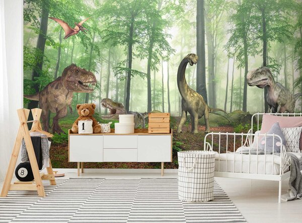 Fototapeta Skupina dinosaurů v lese, Dětské fototapety, Populární fototapety, u60039 - Tapeko.co.cz