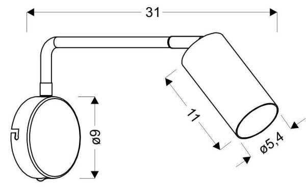 Nástěnná lampička TINA 1xGU10/15W/230V černá/zlatá