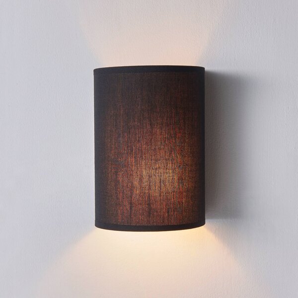 Annalisa - polokruhová textilní lampa v černé