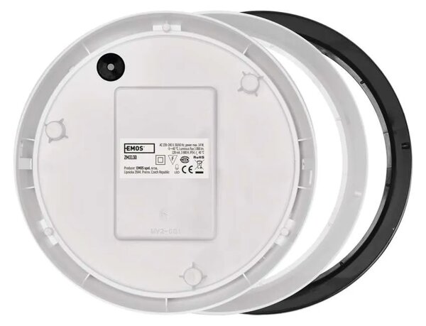 Emos lighting LED přisazené svítidlo ZURI, kruhové černá/bílá 14W teplá bílá, IP54 1539071140
