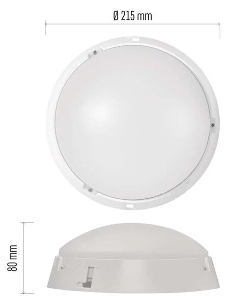 Emos lighting LED přisazené svítidlo ZURI, kruhové č/b 14W neutrální bílá, IP54 1539072141
