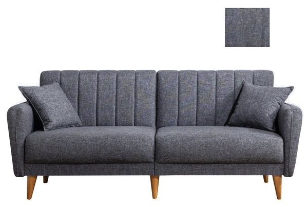 Hanah Home 3-místná pohovka Aqua 210 cm tmavě šedá
