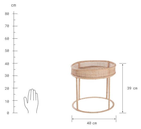 BOHO LOUNGE Odkládací stolek 40 cm