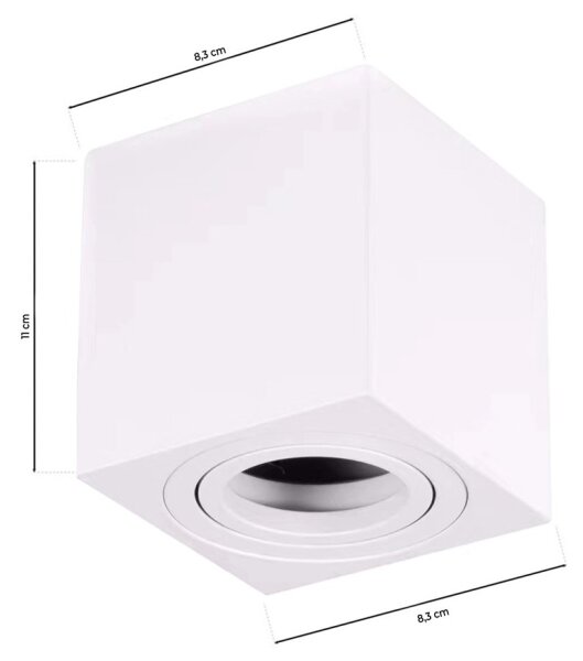 Bodové svítidlo BIMA 1xGU10/25W/230V hranatý bílá